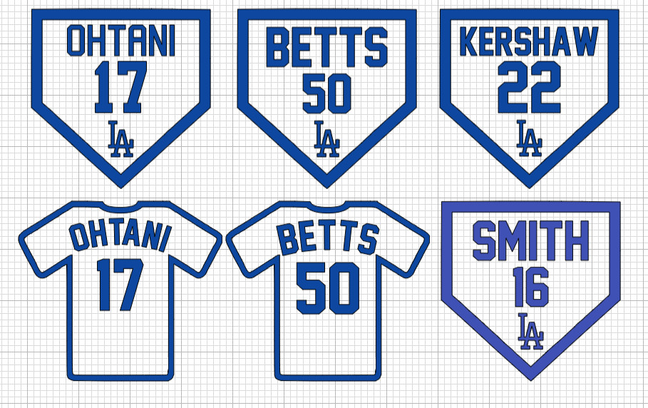 LA Dodgers Jersey Home Plate Vinyl Decal for Car Truck Window Laptop Bumper