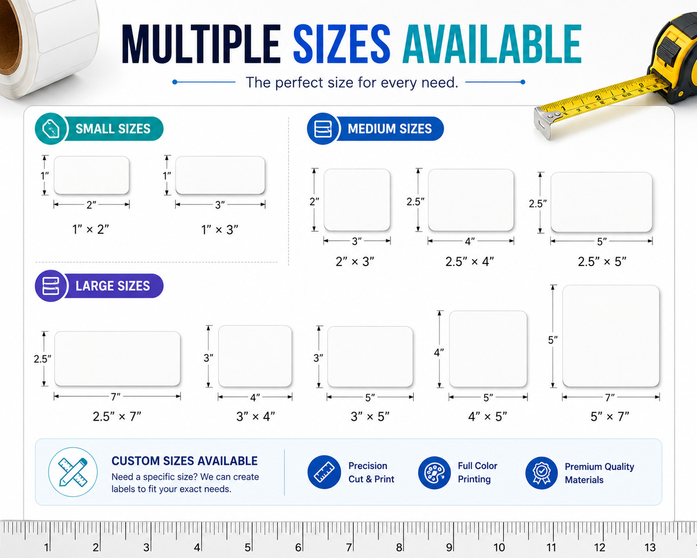 Personalized Roll Labels Rounded Rectangle Stickers for Business Packaging, 250