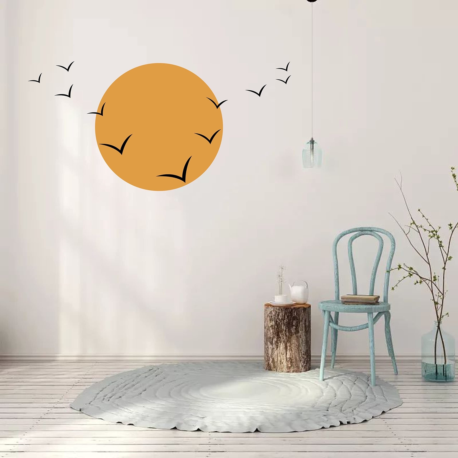 Birds and Sun Wall Decal Minimalist Wall Art Modern Wall Stickers for Living …