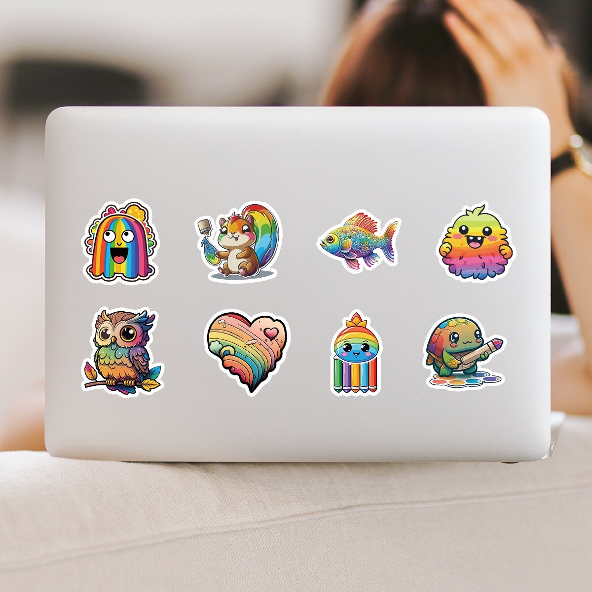 50 Pcs Stickers Rainbow Animal Laptop Phone Luggage Skateboard Car Fridge Vinyl