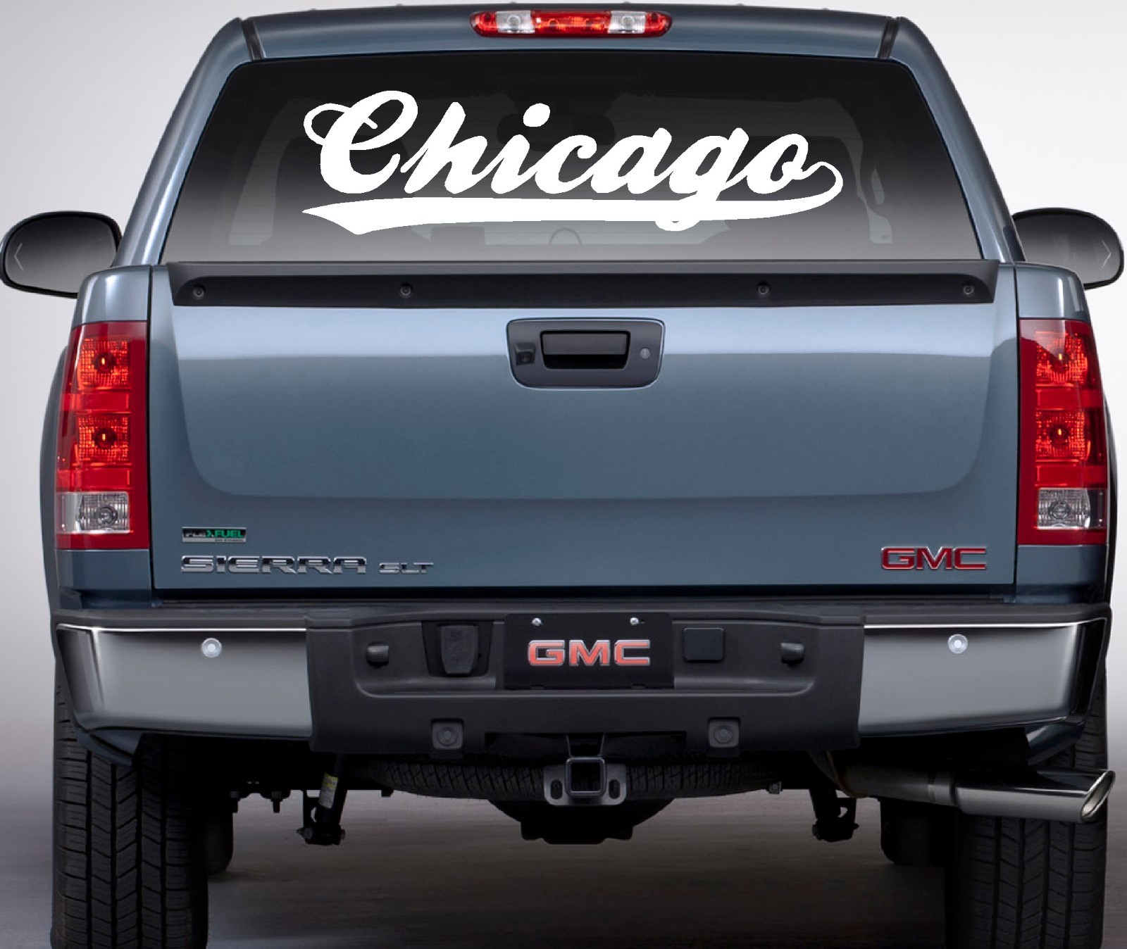 Chicago Decal Sticker Baseball Script with Tail Cubs White Sox Illinois