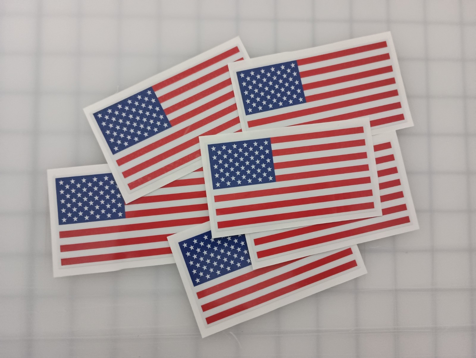 Pack of 4 American Flags 3M Laminated 5 Year Durability Outdoor Vehicle Sticker