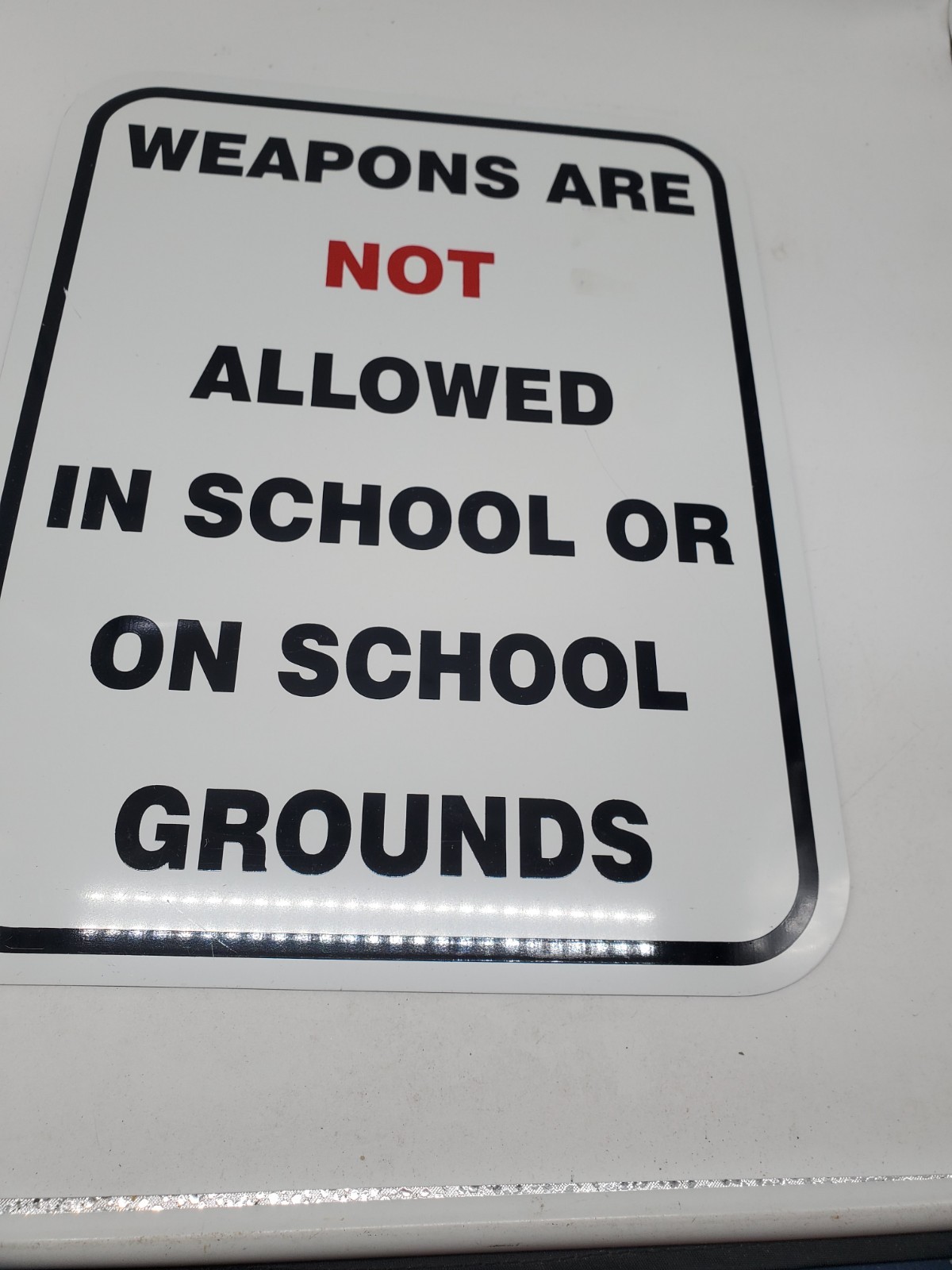 N18 No Weapons Allowed on School Property Safety Sign Sticker metal