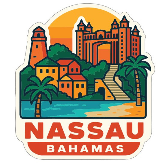 Nassau Bahamas Sticker Decal Vinyl Die-Cut City Skyline Landmark Design