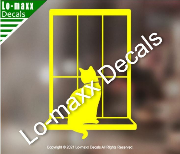 Cat In Window Superior Quality Unique Graphic Design Die Cut Vinyl Decal Art