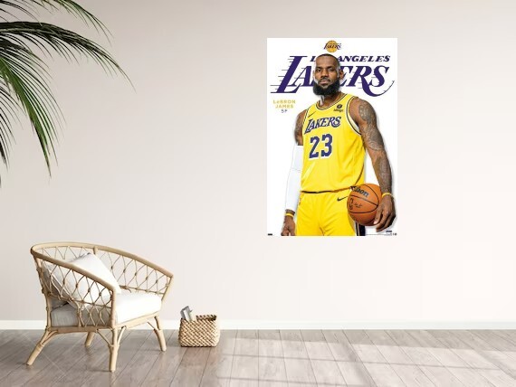LEBRON LOS ANGELES LAKERS Wall Vinyl Basketball Decal Removable Adhesive Backing