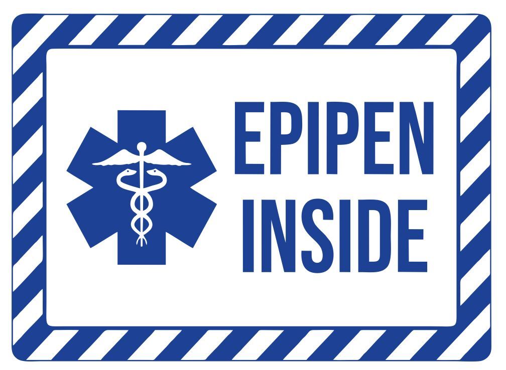 Epipen Inside Safety Sign Sticker Decal Label D7387