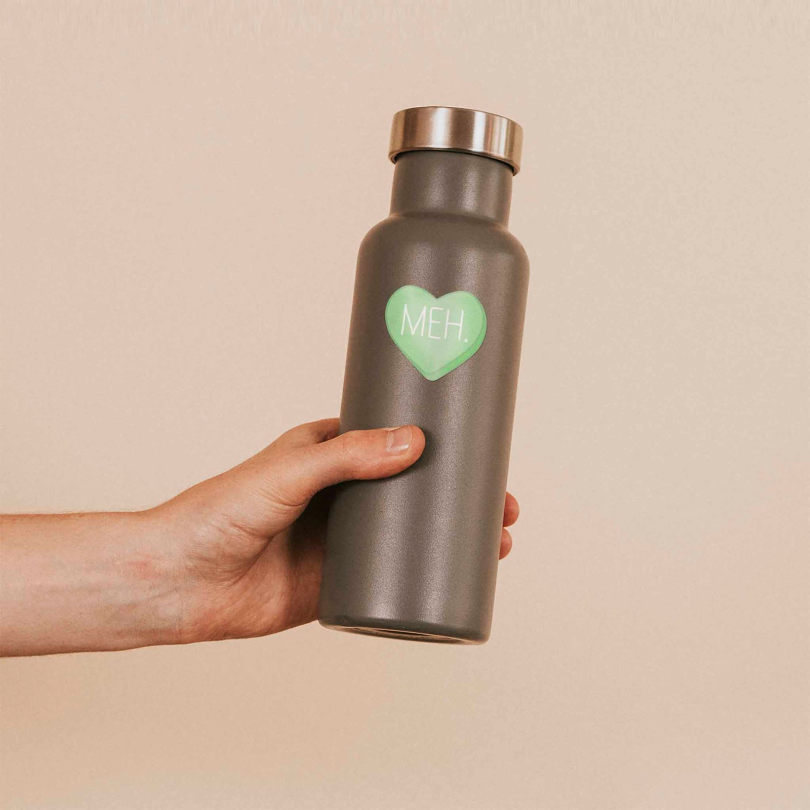 Meh Funny Candy Heart Sticker- Mini Valentines Day Decal for Laptop & Hydroflask