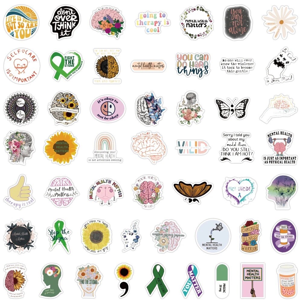 10 Random Mental Health Awareness Stickers Decals Hydro Truck Yeti Free Shipping