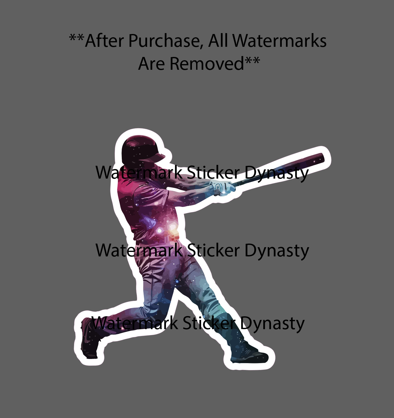 Baseball Player Galaxy Sticker Waterproof Decal Space Dreams Swing Gift NEW