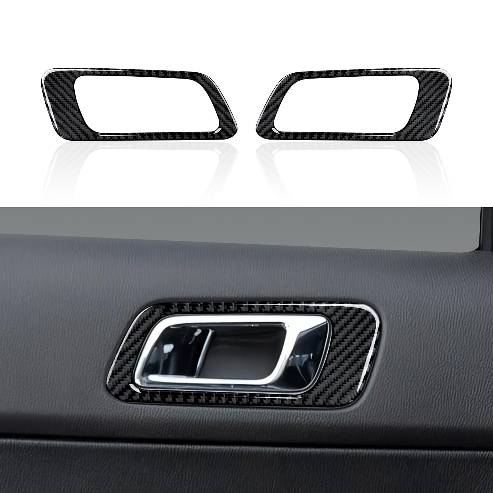 Car Rear Inner Door Bowl Sticker Carbon Fiber Decal Interior Trim Cover for F…
