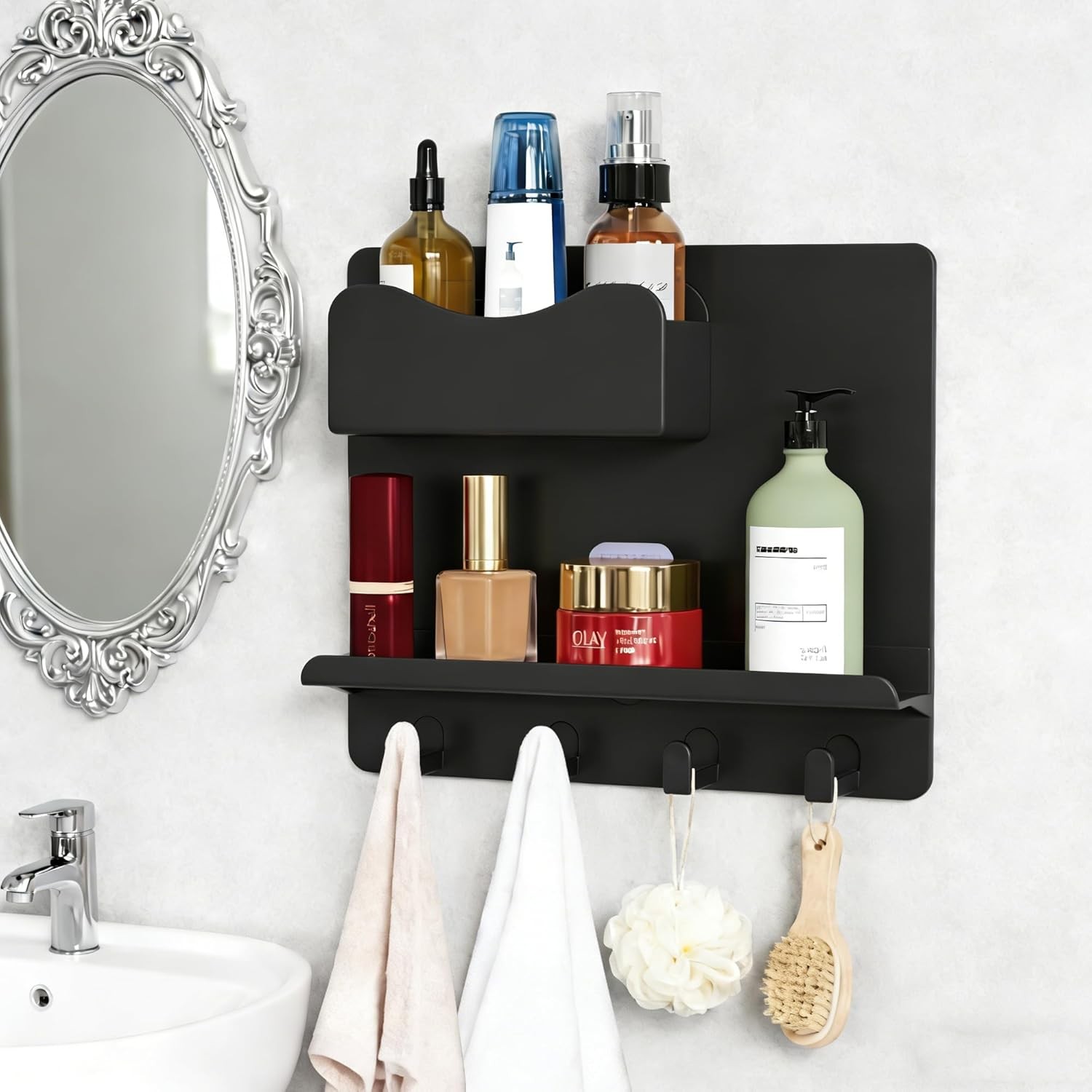 Floating Shelves Bedside Shelf Accessories Organizer Wall Mount Self Stick On