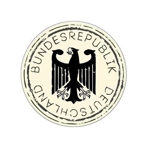 Germany deutschland Sticker Decal bundesrepublik coa coat of arms travel stamp