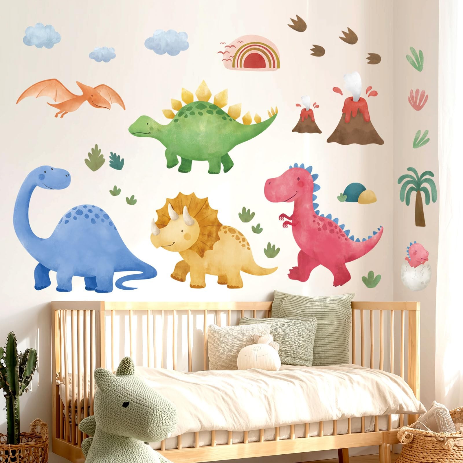 DECOWALL Large Boho Dinosaur Wall Decals for Kids Nursery – Dino Wall Sticker…