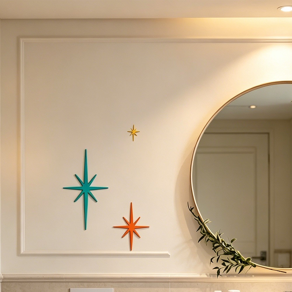 4-Pack Metal Star Silhouette Wall Decor for Garden Patio and For Home Walls