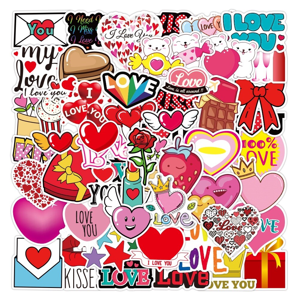 20 Random Hearts and Love Stickers Romance Decals Laptop Hydro Free Shipping!