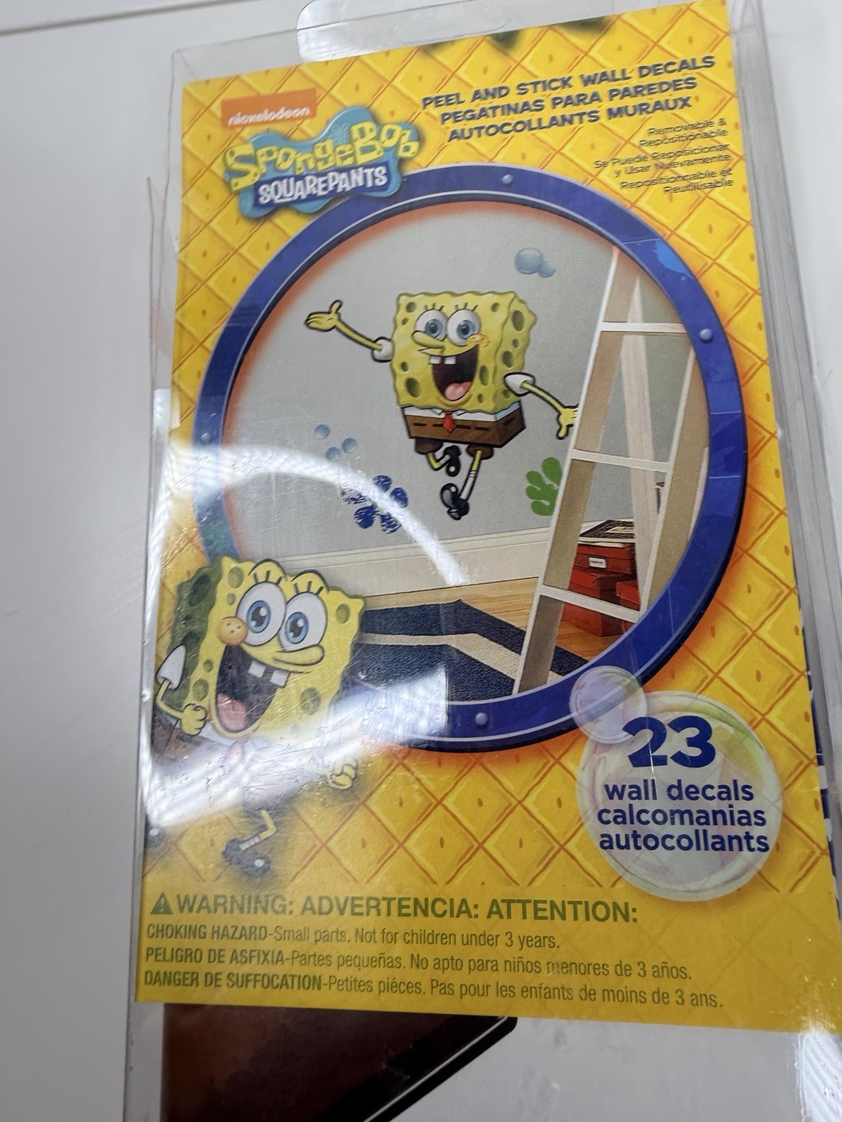 Spongebob Squarepants Peel And Stick Giant Wall Decal stickers Yellow new
