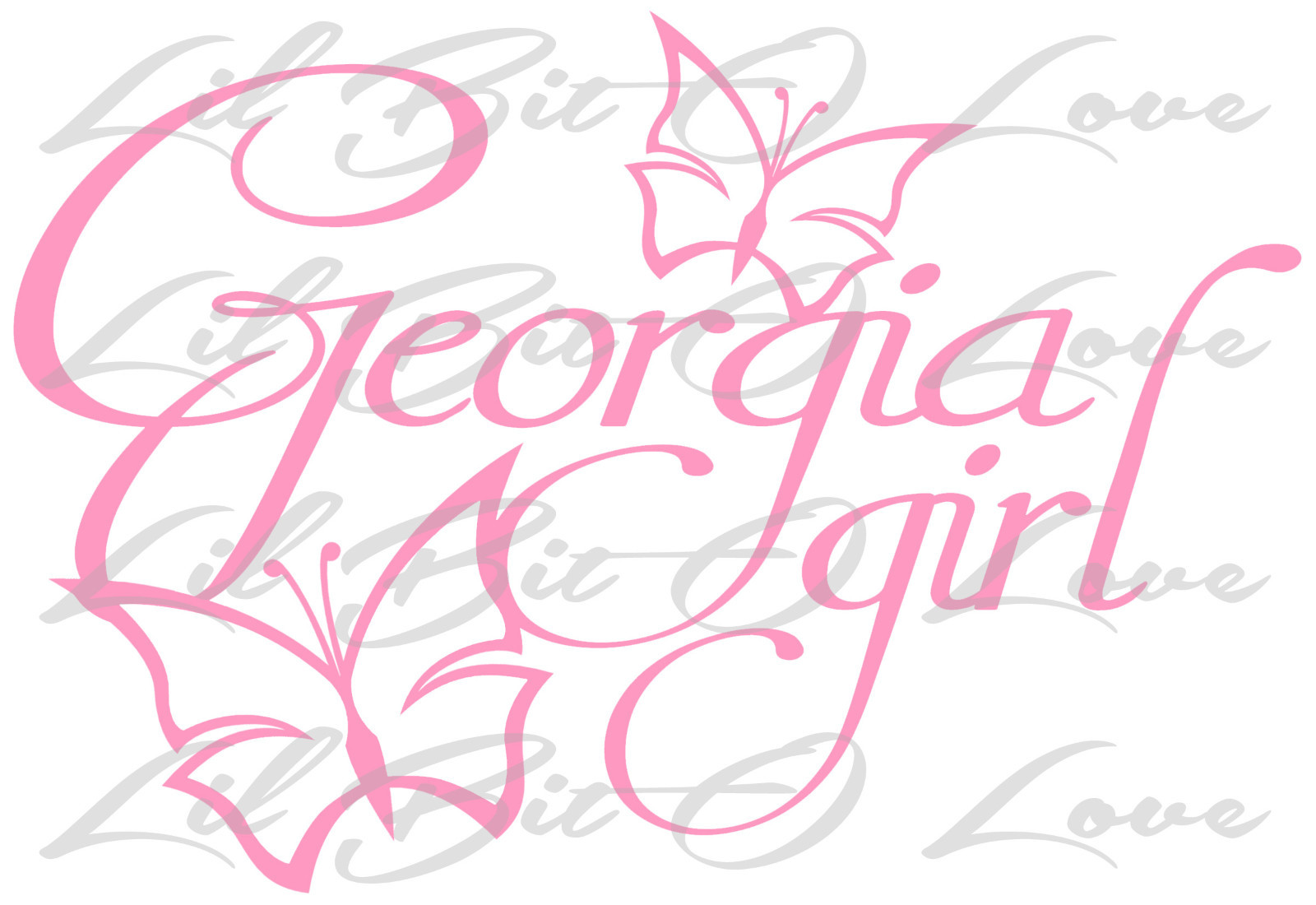 Georgia Girl With Butterflies Vinyl Decal Sticker Car Auto Vehicle