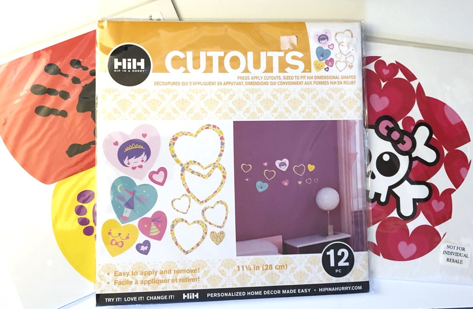 HIH Hip In A Hurry Style, Fun Velocity Die-Cut Wall Décor For Kids Three Packs