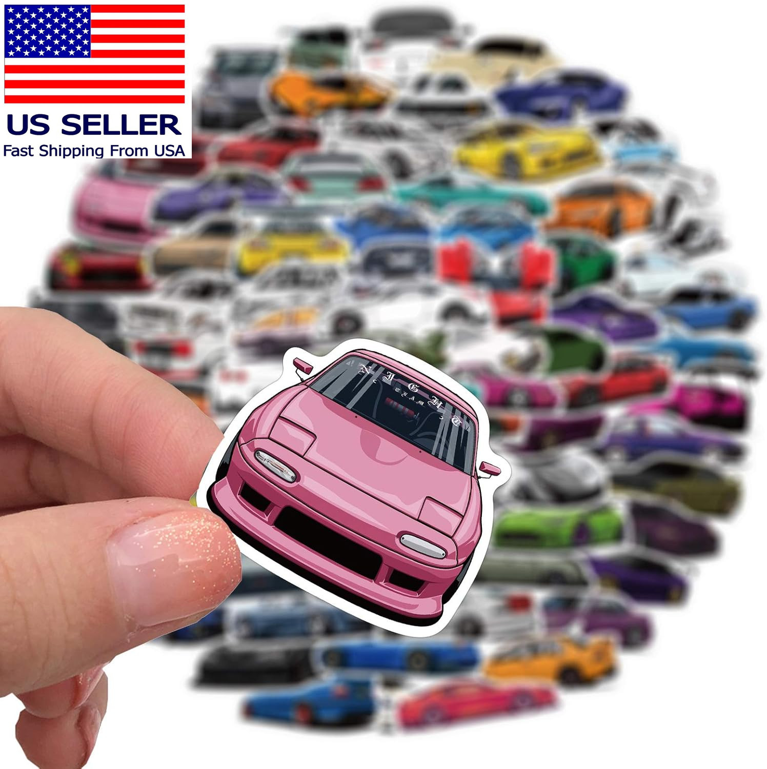 100 Pack Racing Car Stickers – Waterproof Stickers for Kids, Adults – Laptop, Gu