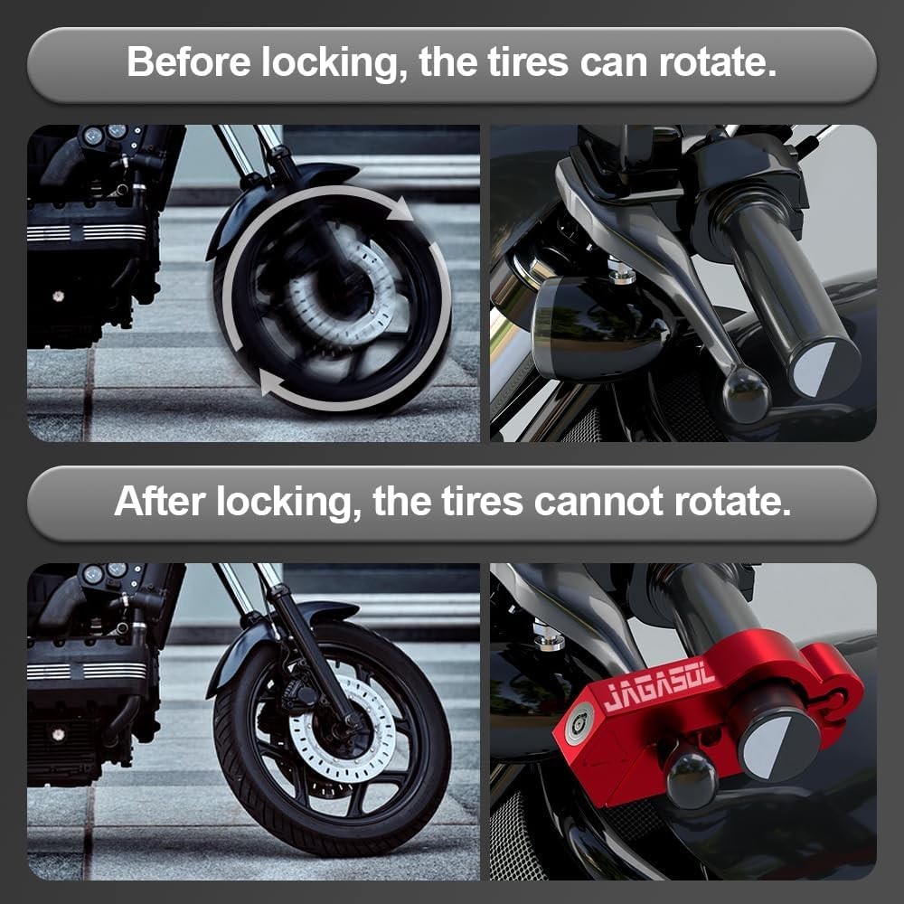 Motorcycle Lock Combo: Helmet & Brake Anti-Theft Handlebar Lock for… Fast Ship