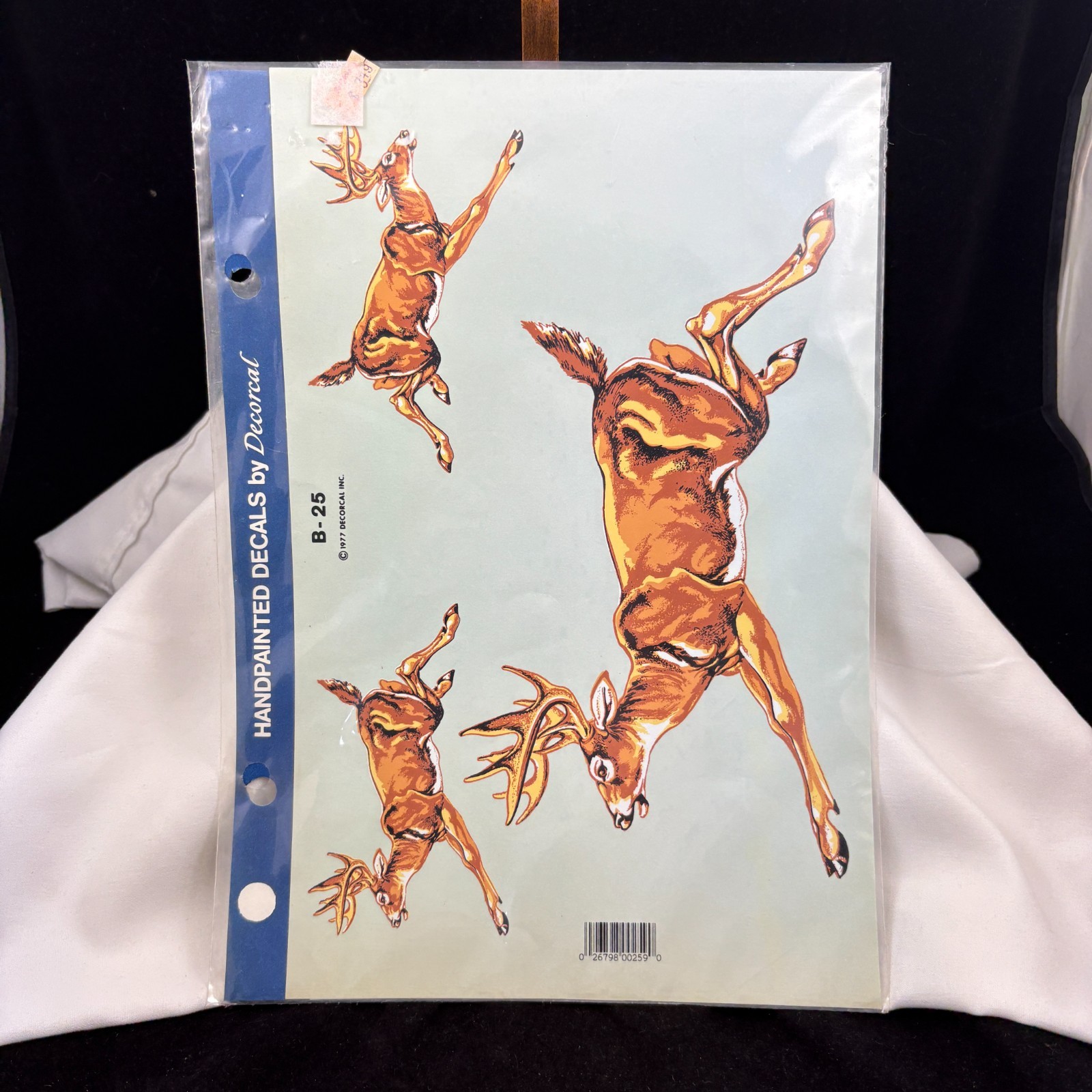 Vintage 1977 Hand Painted Decorcal Deer Decal. Unopened, New In Package.