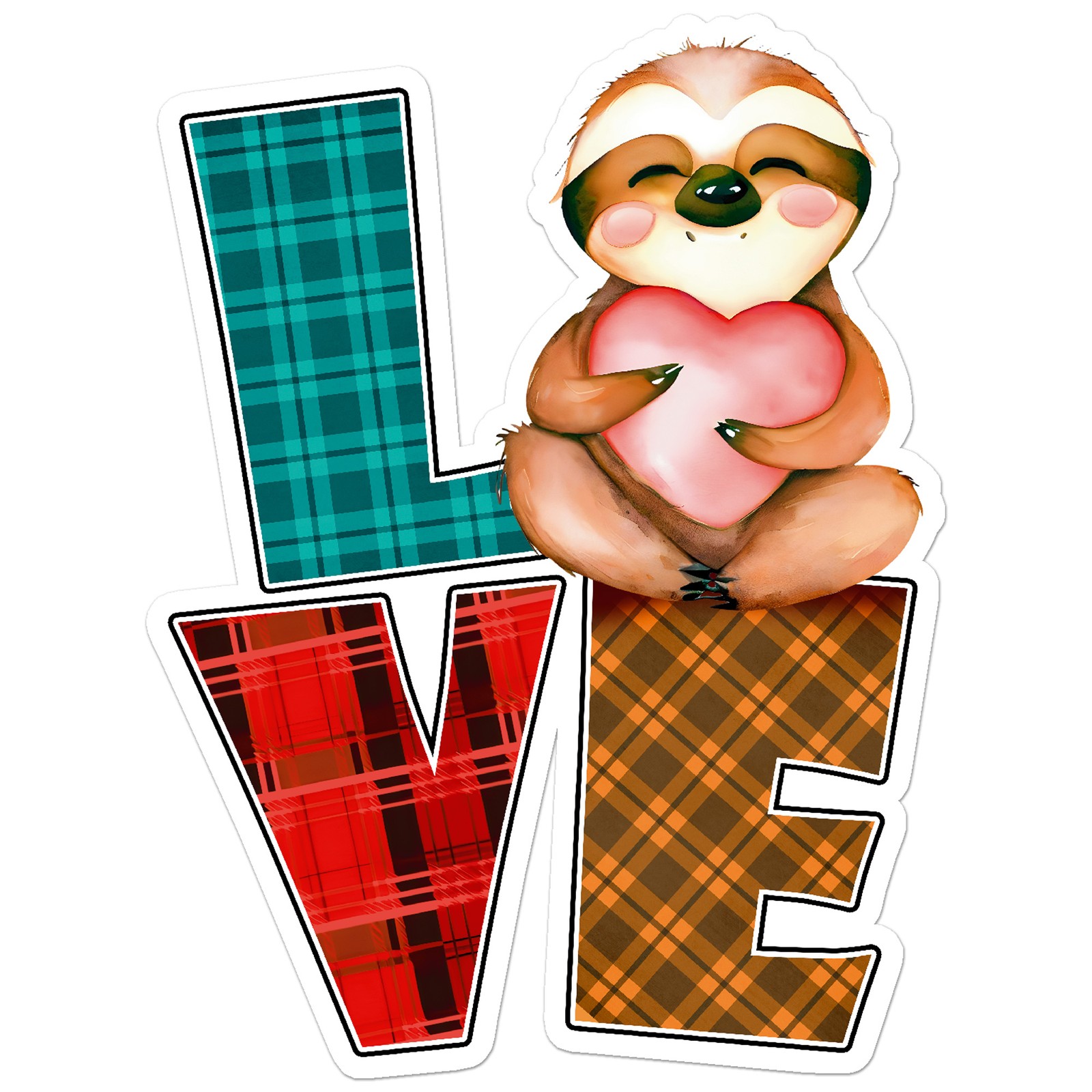 Love Sloth Heart – Vinyl Decal Sticker – Car Window Laptop – ebn9141