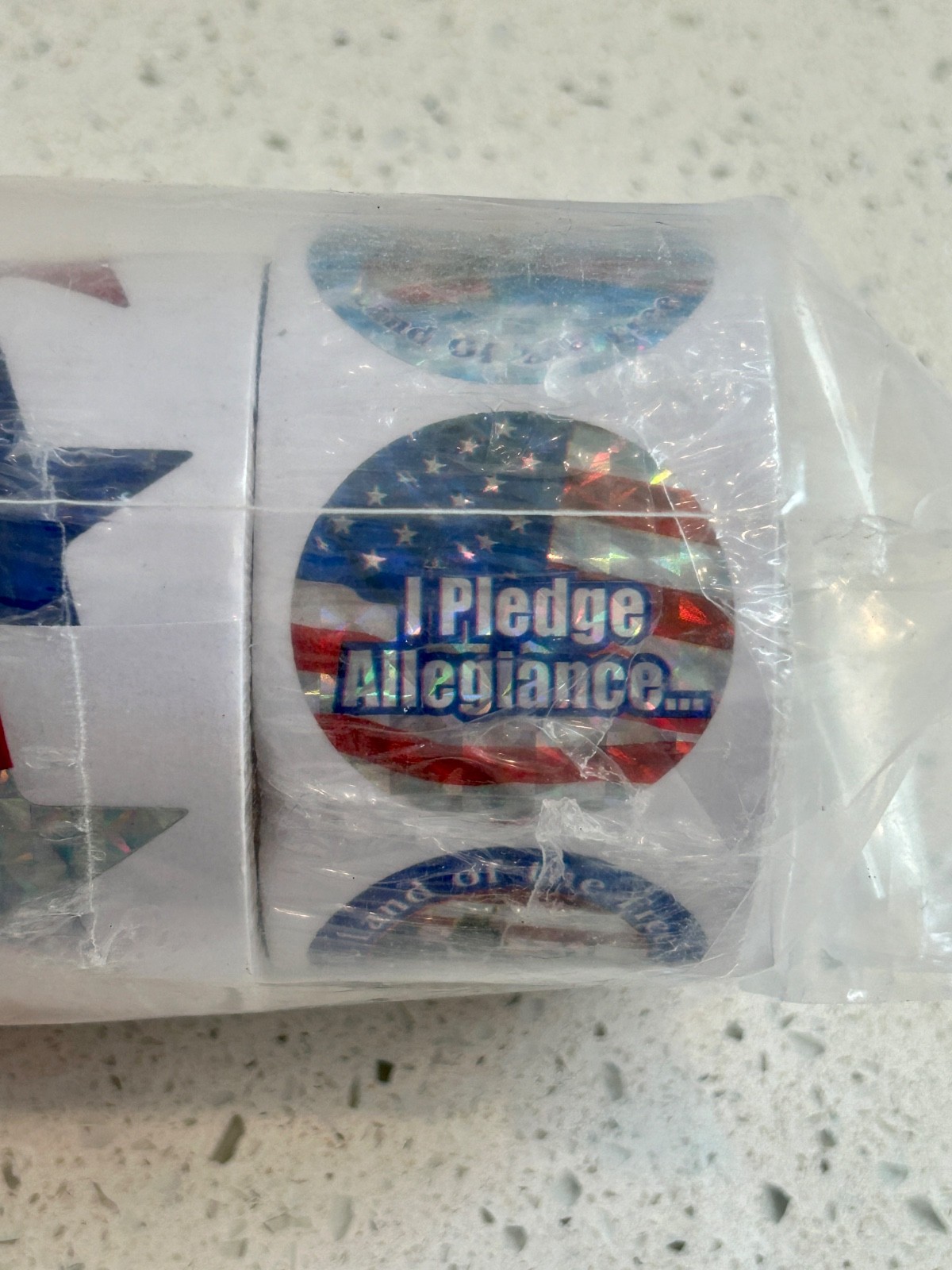 Star Spangled Red White & Blue Patriotic Stickers 6 Rolls – 750 Stickers Total