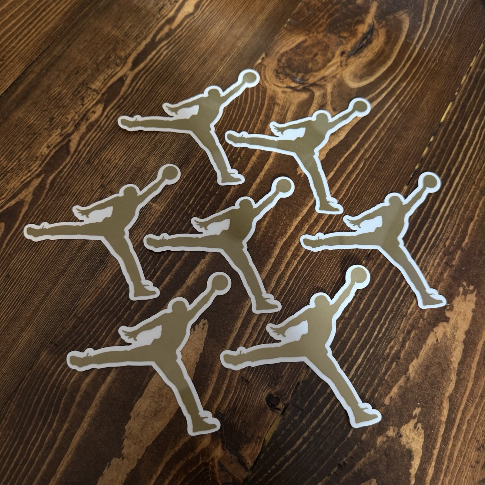 7 PACK Authentic Air Jordan Jumpman Sticker (3.5" x 3.5") Nike Gold Flight Logo
