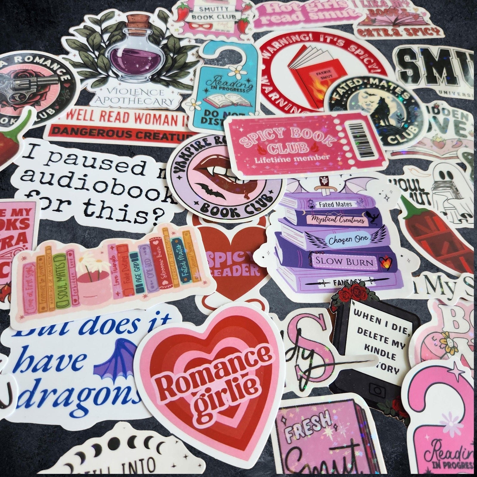 Hot Girls Read Fantasy Vinyl Sticker Reading Sassy Bookish Booktok Water Bottle