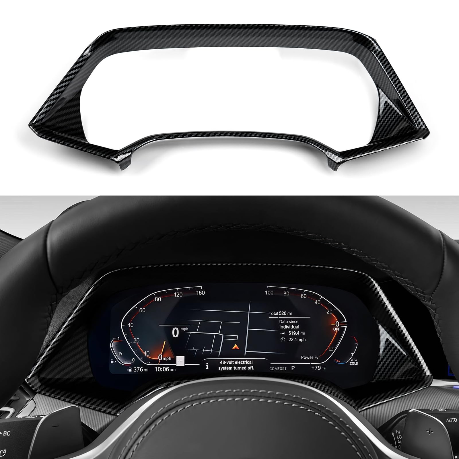 Carbon Fiber Dashboard Cover Trim for BMW X5 X6 20192026 Accessories