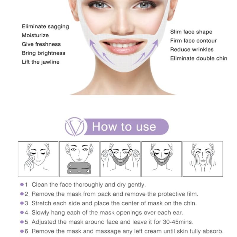 Double Chin Lifting Mask 5 PCS Chinology Reducer Jawline Firming Face Neck