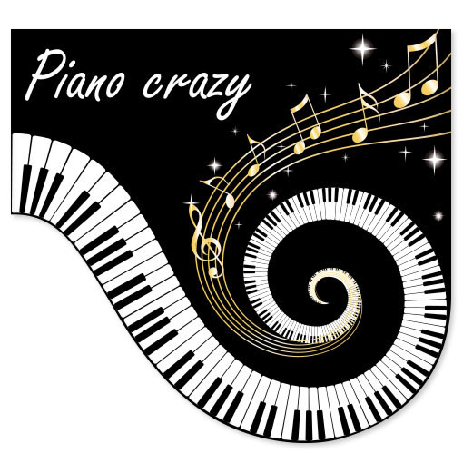 PIANO CRAZY music musical car bumper sticker 4" x 5"