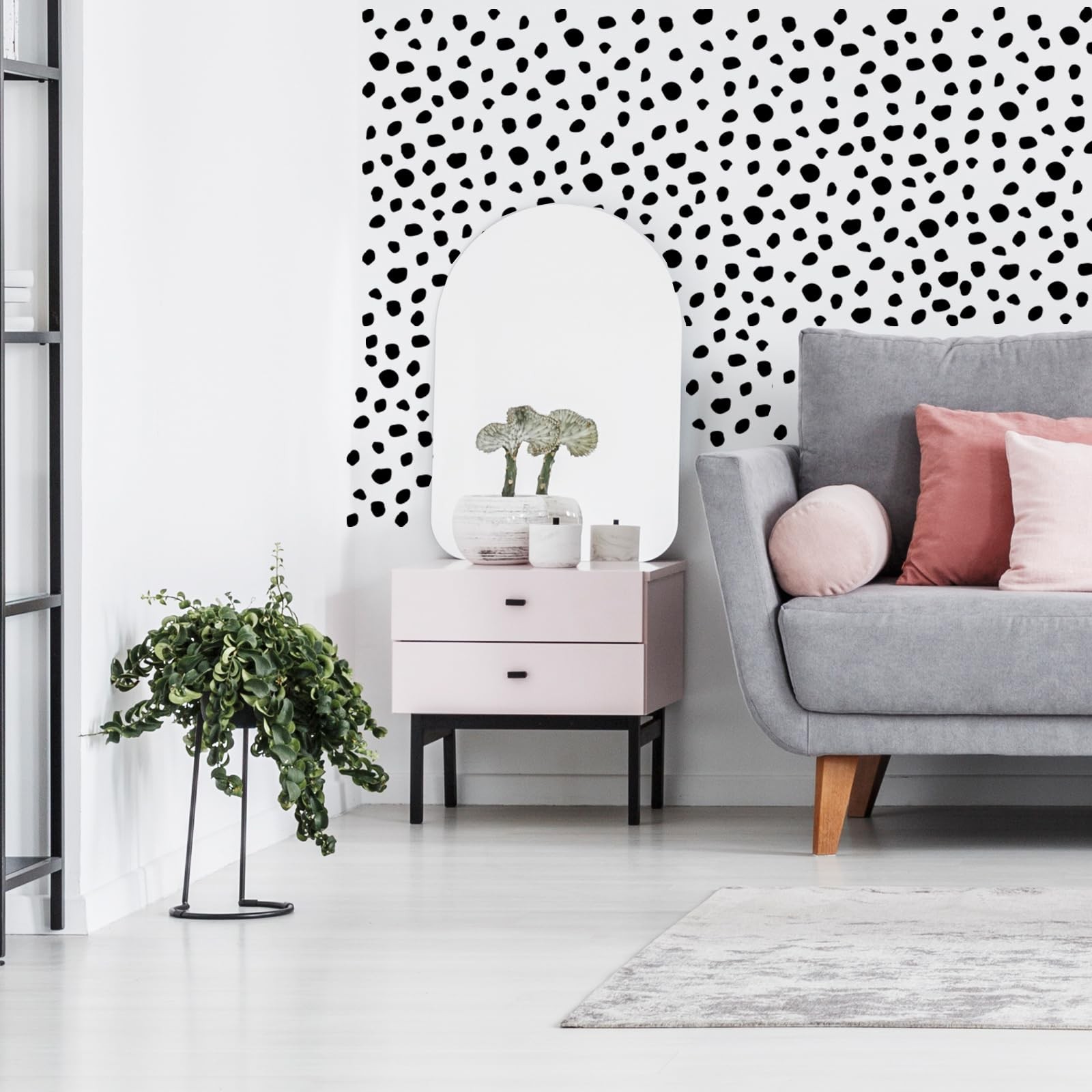 256 Pieces Polka Dots Wall Decals, Black Irregular Polka Dot Wall Stickers, R…