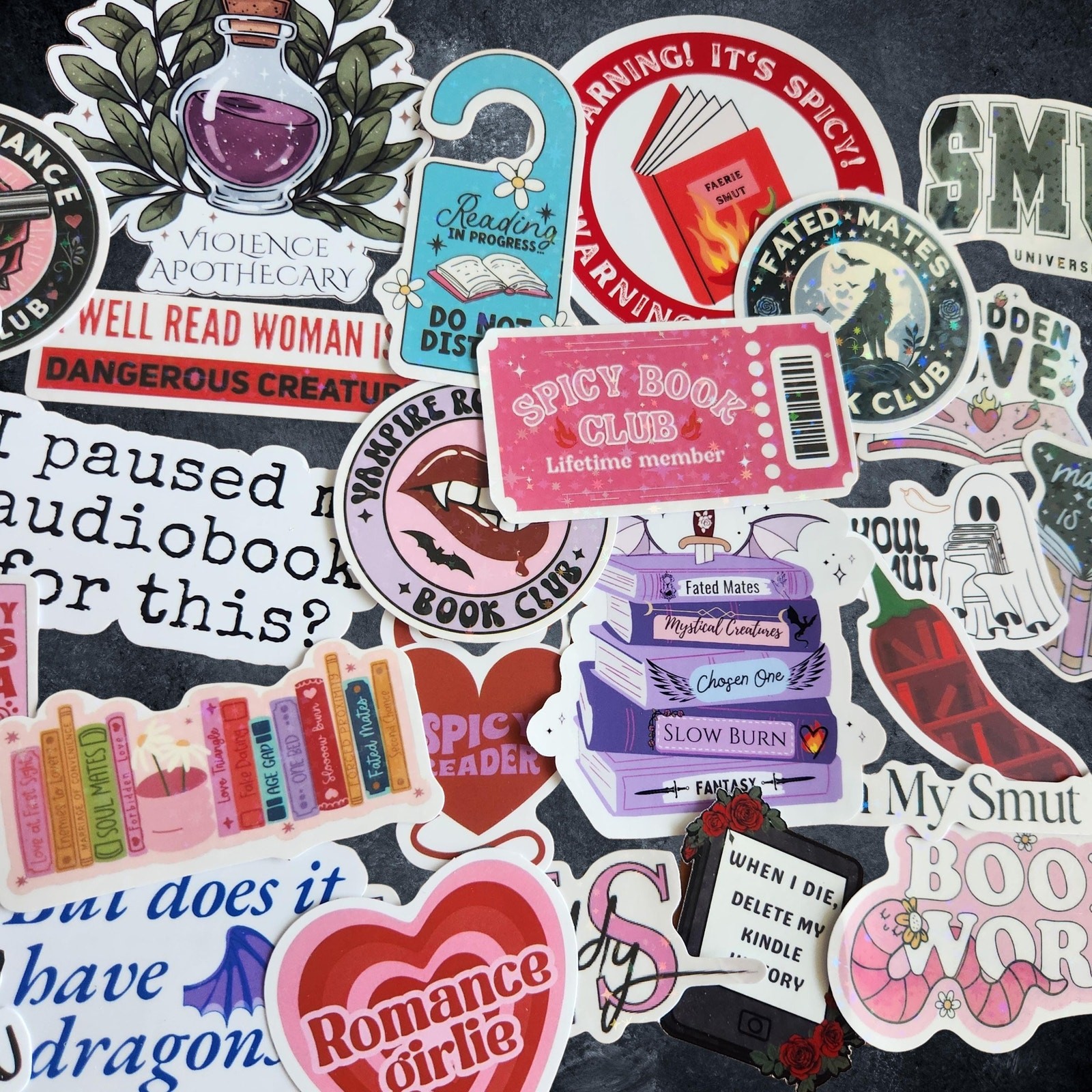 Hot Girls Read Fantasy Vinyl Sticker Reading Sassy Bookish Booktok Water Bottle