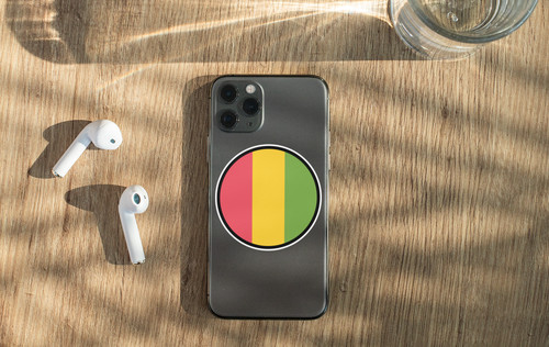 Guinea Flag Circle Sticker Decal