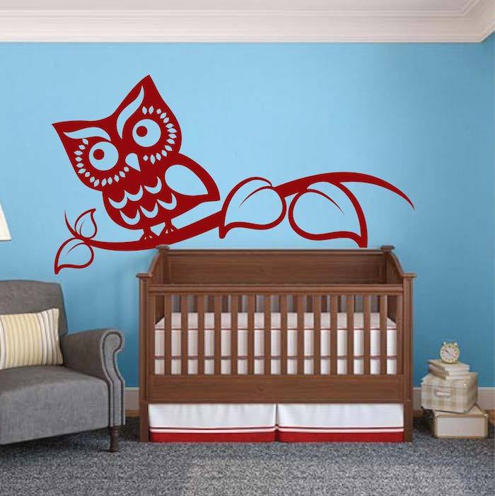 Smart Owl Wall Decal Forest Creatures Bird Wallpaper Birds Removable Vinyl, b65