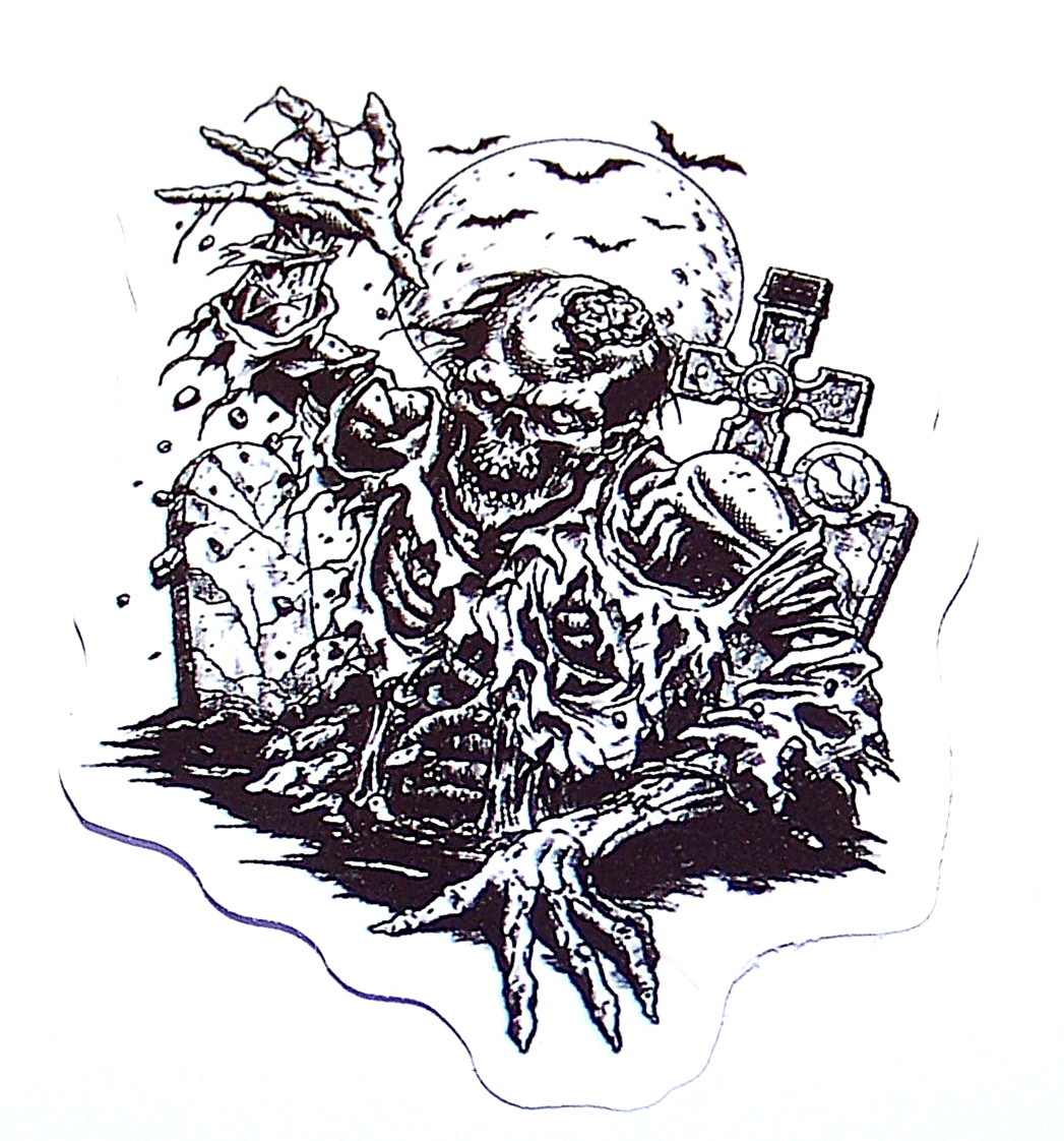 ZOMBIE – Cut Sticker Decal Movie Horror Film Video Game Undead Graveyard