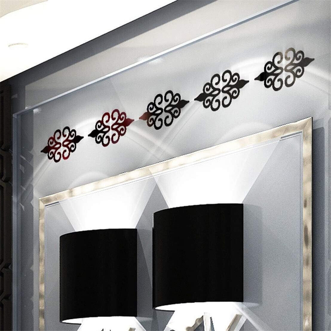 20pc 3D Acrylic Mirror Flower Wall Stickers Art Mural Decal Home Decor Removable
