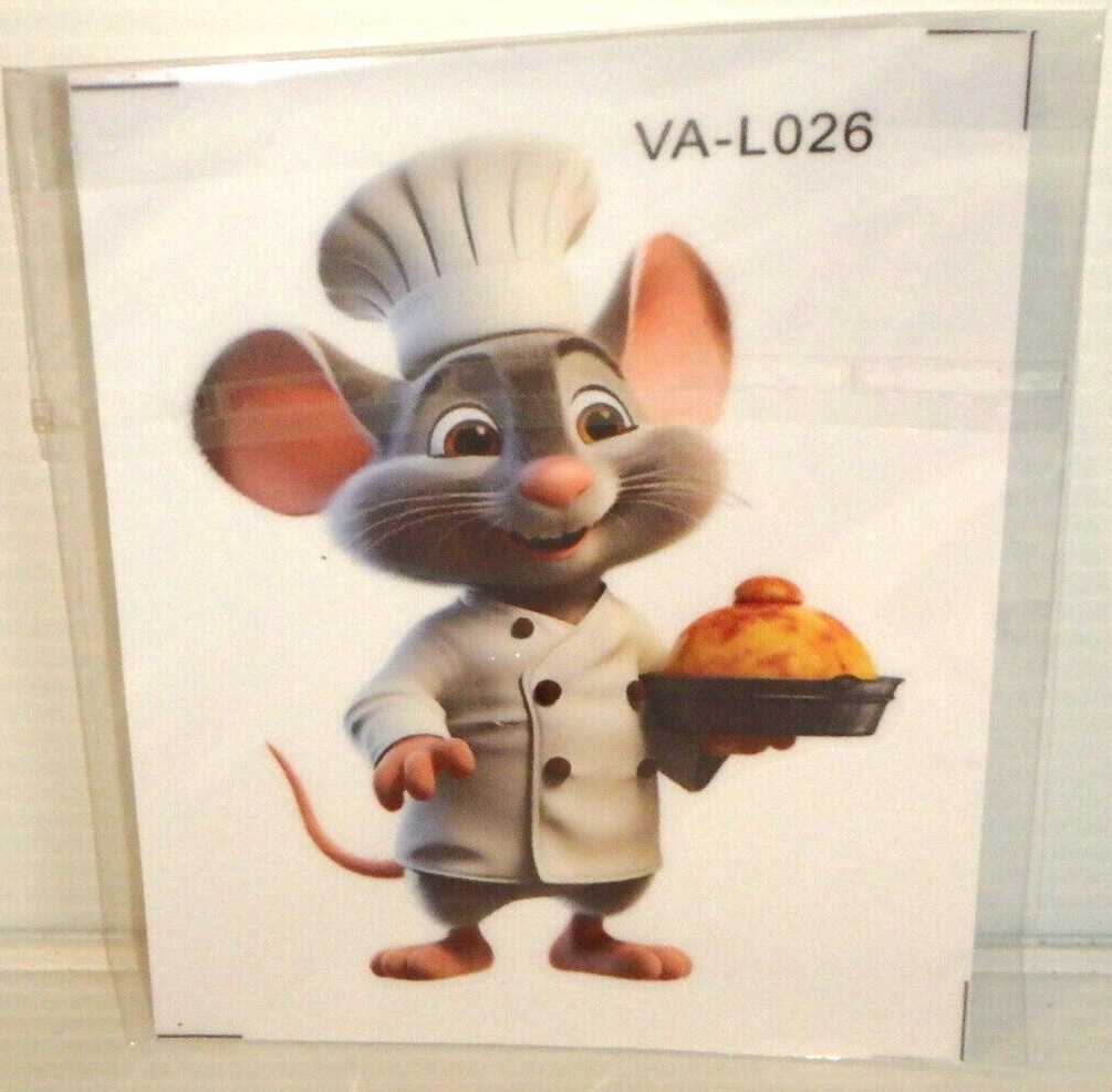 3D Wall Sticker 4.53" x 3.54" TOP-NOTCH CHEF MOUSE – Shipping Included
