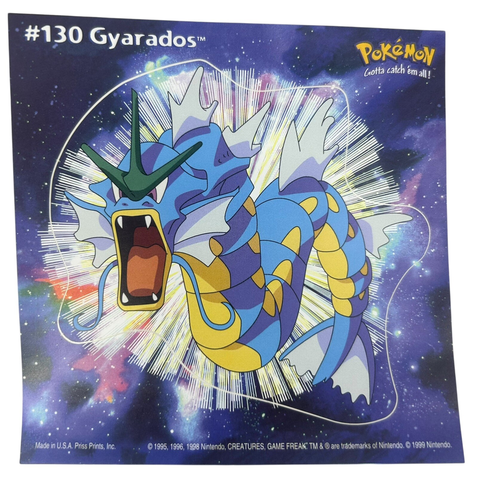 Pokemon Collect ’em Stick-Ups Gyrados #130 Large 4” Sticker Priss Prints