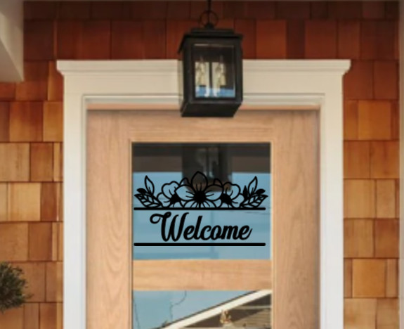 Welcome Vinyl Decal Sticker Home Decor Wall Entry Way Mirror Window Craft