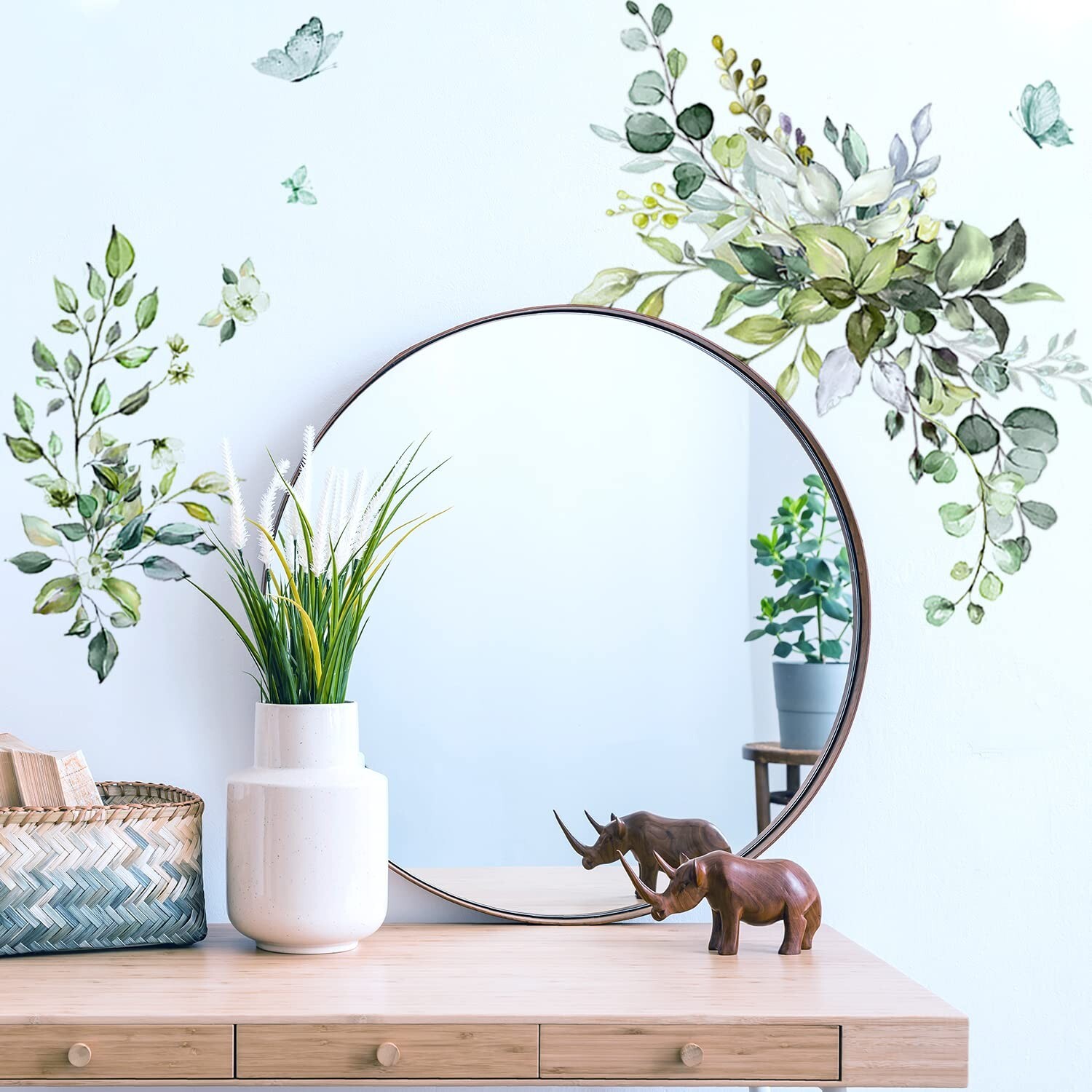 Plant Wall Decals, Removable Fresh Plants Wall Stickers Green Hanging Leaves …