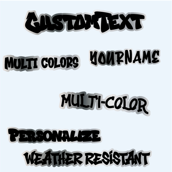 1X CUSTOM TEXT Engraved BRUSHED SILVER GRAFFITI Name Text Car badge Logo Emblem