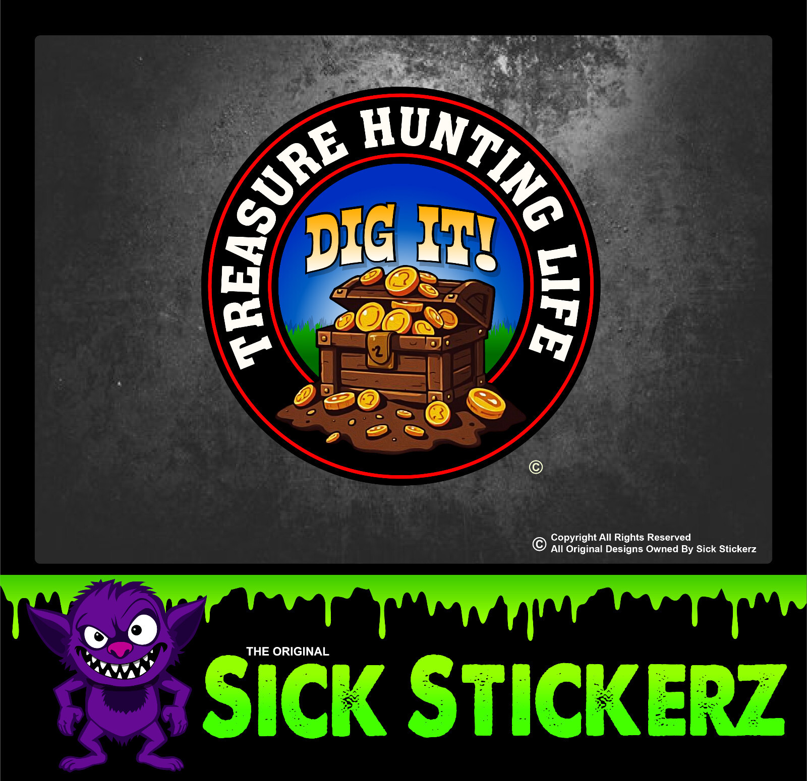 Treasure Hunters Life Sticker Window Decal Gold Coins Hobby Digging
