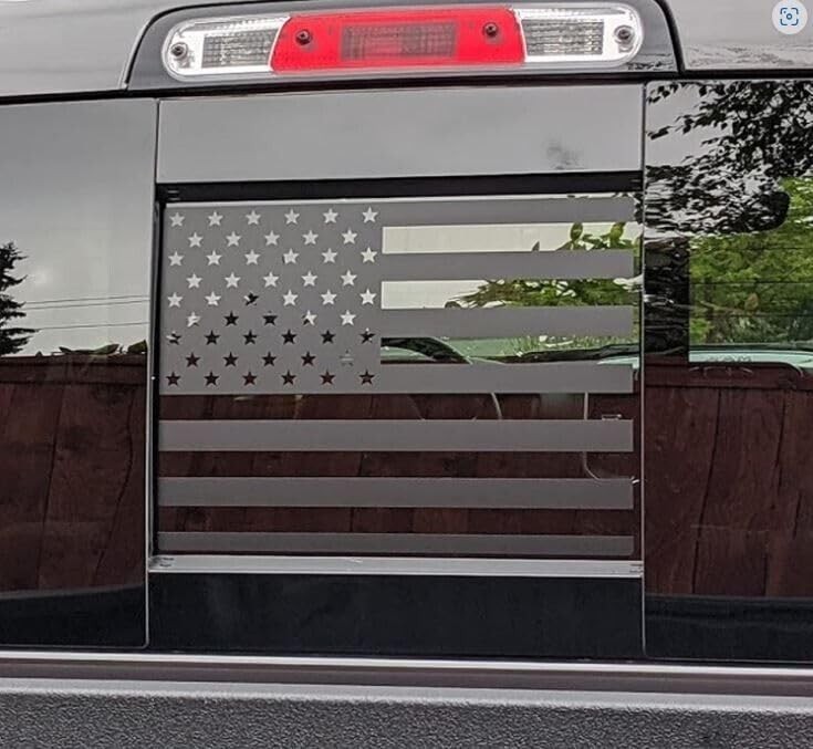 Rear Window American Flag Decal for Chevy Silverado/GMC Sierra Matte Black