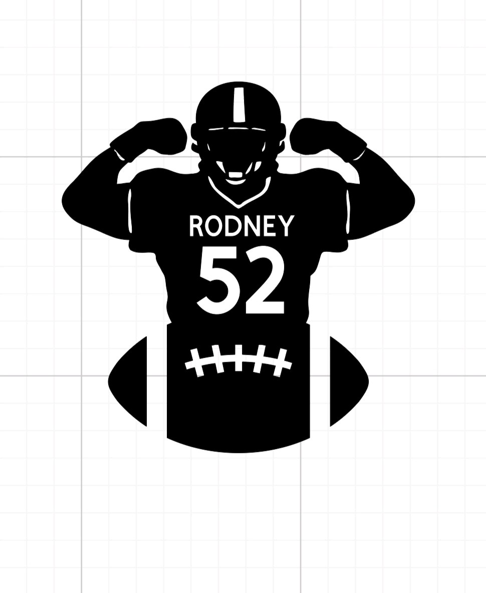 Personalized Football Player Heat Transfer Vinyl Iron On Image DIY Shirt Fabric