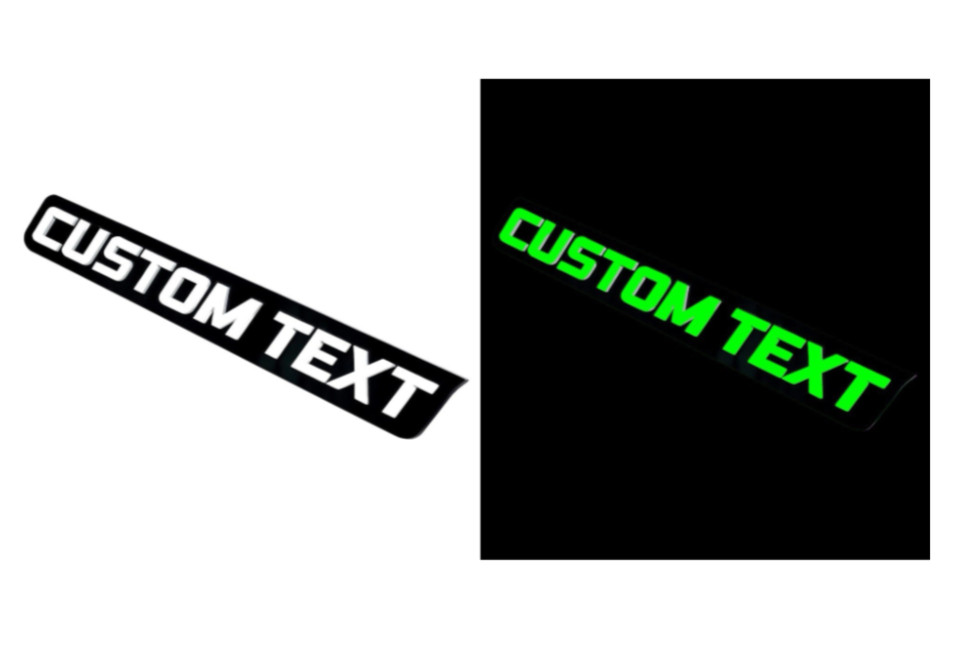 Custom GLOW IN DARK Laser Cut Car Acrylic Emblem Car Badge Customized Text Names