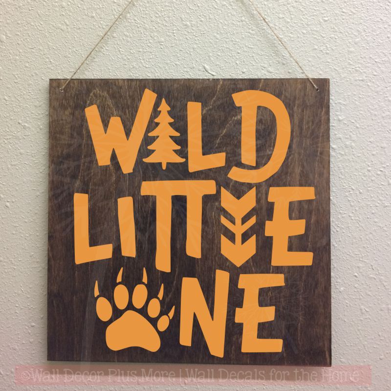 Boy Nursery Decor Animal Print Wild Little One Vinyl Art Woodland Wall Decals