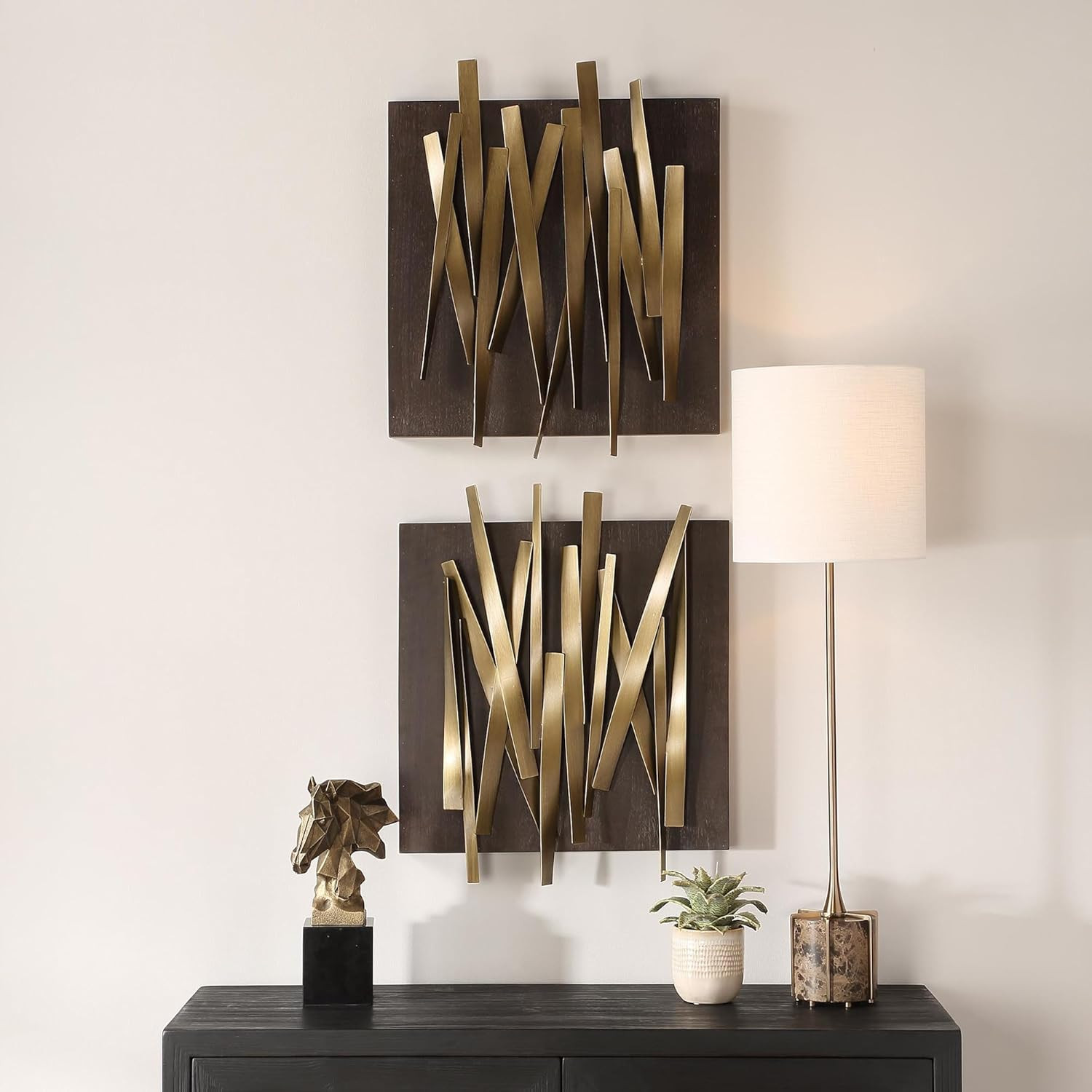 04382 Crosshatch – Wall Decor (Set of 2)-24 Inches Tall and 19.75 Inches Wide